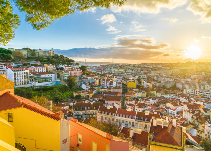 View of Lisbon, Portugal at sunset